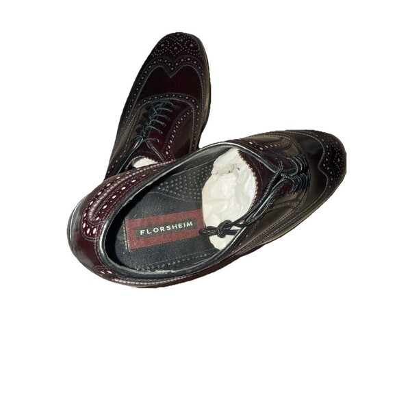 Florsheim Imperial Kenmoor Mens 8 3E Wingtip Shoes Burgundy Leather New - Picture 3 of 8